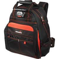 Lighted Tool Backpack, Black/Red, Ballistic/Polyester Equipment World