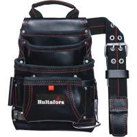 Carpenter's Nail & Tool Bag, Leather, 11 Pockets, Black UAX330 | Equipment World