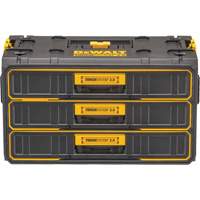 ToughSystem&reg; 2.0 Three-Drawer Unit, 21-4/5" x 12-3/10" x 12-3/5", Black/Yellow Equipment World