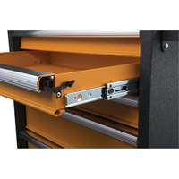 GSX Series Rolling Tool Cabinet, 6 Drawers, 36" W x 18-1/5" D x 37-2/5" H, Black/Orange Equipment World
