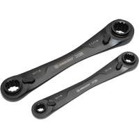 X6 4-in-1 Black Oxide Spline Ratcheting SAE Wrench Set, 2 Pieces, Imperial Equipment World