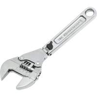 Adjustable Ratcheting Flex Wrench, 8" L, 2-27/50" Max Width, Chrome/Polished Equipment World