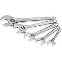 Chrome Wrench Set, Adjustable, 5 Pieces, Imperial and Metric Equipment World