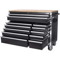 HDRC5212 HD Series Roller Cabinet, 12 Drawers, 51-1/4" W x 21" D x 40-3/10" H, Black Equipment World