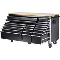 HDRC7220 HD Series Roller Cabinet, 20 Drawers, 72" W x 24" D x 42-3/10" H, Black Equipment World
