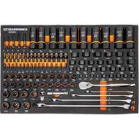 Jeu d'outils de m&eacute;canicien dans des plateaux modulaires en mousse avec conteneur de rangement, 247 morceaux Equipment World