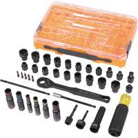 Jeu complet de douilles &agrave; chocs ouvertes & basculantes KNECT, 39 Mcx, Chocs Equipment World