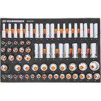 Jeu d'outils m&eacute;triques pour m&eacute;canicien MEGAMOD dans des plateaux en mousse modulaire avec armoire roulante &agrave; outils, 358 morcea Equipment World
