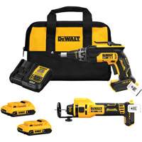 XR&reg; Brushless Drywall Screwgun & Cut-Out Tool Combo Kit, Lithium-Ion, 20 V Equipment World