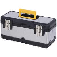 JPSTB-15 Stainless Steel Hand Tool Box, 6-1/4" D x 15" W x 7" H, Black/Silver Equipment World