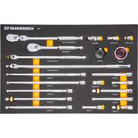 Ensemble d'outils &agrave; cliquet et d'entraînement 3/8" &agrave; 90 dents avec plateau de rangement en mousse Equipment World