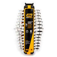 Jeu de cl&eacute;s courtes &agrave; 12 pans et 72 dents, Combinaison &agrave; cliquet, 14 morceaux, Imp&eacute;rial et m&eacute;trique Equipment World