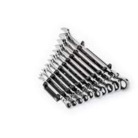 Jeu de cl&eacute;s SAE &agrave; 12 pans et 90 dents, T&ecirc;te articul&eacute;e/Combinaison &agrave; cliquet, 10 morceaux, Imp&eacute;rial Equipment World