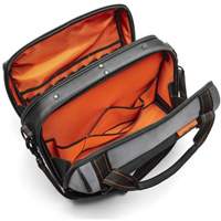 17" Tradesman Closed Top Tool Bag, Polyester, 3 Pockets, Black/Grey/Orange Equipment World
