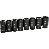 6 Point SAE Socket Set, 8 Pcs, Impact, 3/4" Drive Size, Deep Equipment World