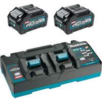 XGT Dual Port Rapid Charger Starter Kit with (2) 4 Ah Batteries, 40 V, Lithium-Ion Equipment World