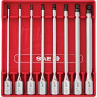 Long SAE Bit Socket Set, Hex Ball, 3/8" Drive, 8 Pcs Equipment World