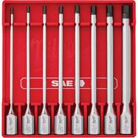 Long SAE Bit Socket Set, Hex, 3/8" Drive, 8 Pcs Equipment World