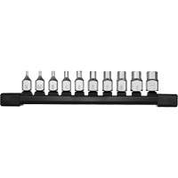 Low-Profile Metric Bit Socket Set, Hex, 1/4" Drive, 10 Pcs Equipment World