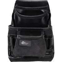 Phantom Collection Heavy-Duty Nail & Tool Bag, Leather, 10 Pockets, Black Equipment World