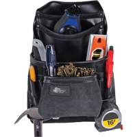 Phantom Collection Heavy-Duty Nail & Tool Bag, Leather, 10 Pockets, Black Equipment World