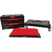 Ensemble de coffres &agrave; outils Arx de 3 morceaux avec socle &agrave; roulettes pivotantes, 23-1/10" x 15" x 13-2/5', Noir Equipment World