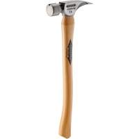 Titanium Smooth Face Hammer with Curved Hickory Handle, 14 oz., Wood Handle, 18" L Equipment World