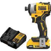 ATOMIC COMPACT SERIESMAX* Brushless Cordless Compact Impact Driver Kit, 1/4", 1700 in-lbs Max. Torque, 20 V, Lithium-Ion Equipment World