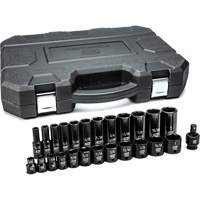 Jeu de douilles SAE &agrave; 6 pans, 25 Mcx, Chocs, Prise de 3/8", Profond Equipment World