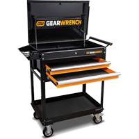 Chariot utilitaire, 2 tiroirs, 32-1/2" la x 42" h, Noir/Orange Equipment World