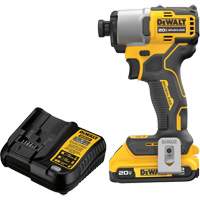 Ensemble de tournevis &agrave; chocs sans fil et sans balai, 1/4", 1700 lb-po Couple max., 20 V, Lithium-ion Equipment World