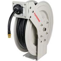 MAXREEL Single-Arm Automatic Rewind L Hose Reel with Rubber Hose, Air, 3/8" x 50', Single Hose, 250 PSI Equipment World