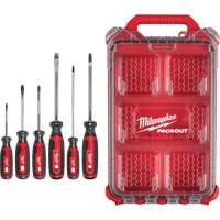 Cushion Grip Screwdrivers Set with PACKOUT Low-Profile Compact Organizer, 6 Pcs. Equipment World