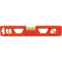 Niveau Torpedo Structo-Cast&reg; orange, 9" lo, Plastique, 3 fioles, Non magn&eacute;tique Equipment World