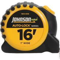 Ruban &agrave; mesurer Auto-Lock avec agrafe de ceinture en acier, 1" x 16', Marques de goujon 1/16" Equipment World