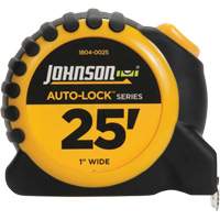 Ruban &agrave; mesurer Auto-Lock avec agrafe de ceinture en acier, 1" x 25', Marques de goujon 1/16" Equipment World