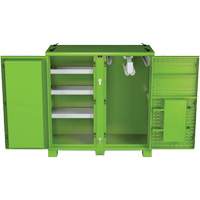 Armoire ventil&eacute;e pour le rangement d'&eacute;PI sur place, Acier, Vert lime haute visibilit&eacute; Equipment World