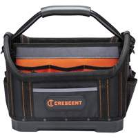 Sac ouvert de 14" pour outils d'ouvrier, 1680 Denier/Polyester, 25 pochettes, Noir/Gris/Orange Equipment World