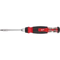 14-in-1 Ratcheting 1/4" Drive Multi-Bit Screwdriver, 10-11/100" L, Cushion Grip Handle Equipment World