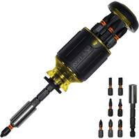 Tournevis tronqu&eacute; multi-embouts de longueur ajustable 8-en-1, 4-4/5" lo, Prise Coussin&eacute;e Equipment World