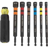 6-Piece Hollow Ratcheting Power Nut Driver Set, 1/4''/5/16''/3/8''/7/16''/1/2''/9/16'' Tip, 1/4" Drive, 6.3" L, Magnetic Equipment World