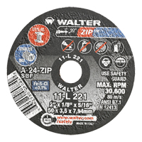 Portable Small Diameter Reinforced Cut-Off Wheels - Zip, 2" x 1/8", 5/16" Arbor, Type 1, Aluminum Oxide, 31000 RPM Equipment World