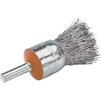 Mounted End Brush with Crimped Wires, 1/2", 0.02" Fill, 1/4" Shank Equipment World