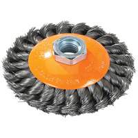 Knot-Twisted Saucer Cup Wire Wheel, 7" Dia., 0.02" Fill, 5/8"-11 Arbor, Steel Equipment World