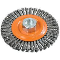 Stringer Bead Knotted Wire Brush, 4-1/2" Dia., 0.02" Fill, 5/8"-11 Arbor, Steel Equipment World