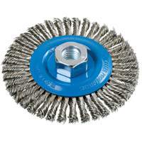 Stringer Bead Knotted Wire Brush, 4-1/2" Dia., 0.02" Fill, 5/8"-11 Arbor, Aluminum/Stainless Steel Equipment World