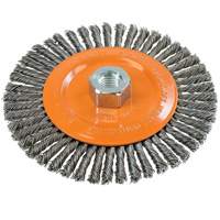 Stringer Bead Knotted Wire Brush, 6" Dia., 0.02" Fill, 5/8"-11 Arbor, Steel Equipment World