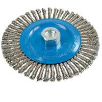 Knot-Twisted Stringer Bead Wire Wheel, 6" Dia., 0.02" Fill, 5/8"-11 Arbor, Aluminum/Stainless Steel Equipment World