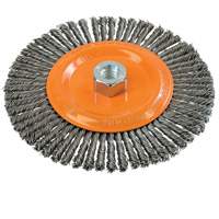 Stringer Bead Knotted Wire Brush, 6-7/8" Dia., 0.02" Fill, 5/8"-11 Arbor, Steel Equipment World