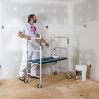 Mobile Work Scaffolding - Mini Scaffoldings, Aluminum Frame, 42" D x 48-1/2" H Equipment World